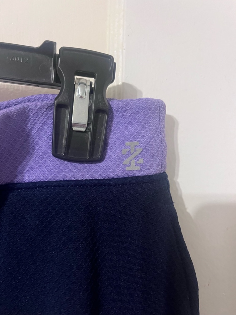 Izod Navy Golf Skirt with Lavender Waistband Trim - Picture 2 of 4